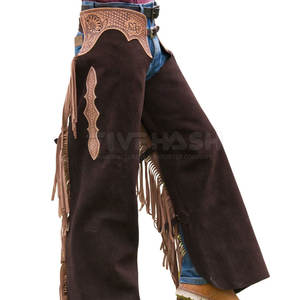 Pantalones de cuero de gamuza estilo western tradicional para eventos ecuestres de vaqueros - Product Image 4