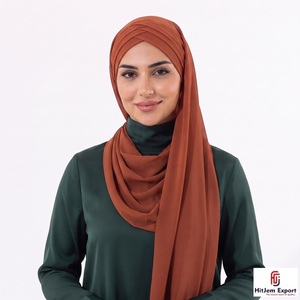 Custom Chiffon Hijab Scarf <b>Silk</b> Feel <b>Head</b> <b>Wrap</b> Shawl Private Label OEM ODM Textile Manufacturer Supplier Export India - Product Image 3