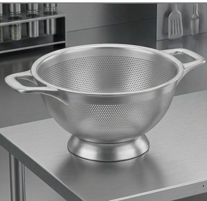 Colador de acero inoxidable con asas, colador de malla, tazón de drenaje para cocina - Product Image 3