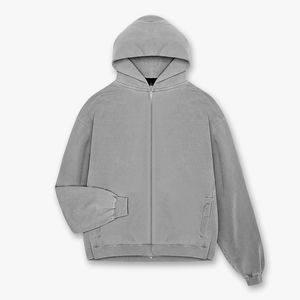 Conjunto de Sudadera y Pantalones Deportivos Personalizados con Efecto Desgastado por el Sol, Chaqueta con Cremallera, Pantalones Deportivos Acampanados y Sudadera con Capucha para Hombre - Product Image 3