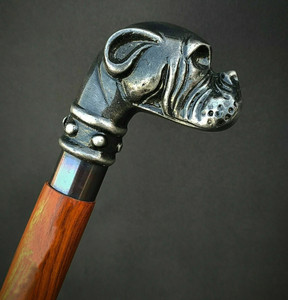 Canne de marche en bois avec tête de bouledogue, poignée en laiton massif, bois dur de luxe, réglable, pour extérieur, pour gentleman, vente en gros OEM - Product Image 3