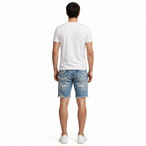 Pantalones Cortos Bermuda de Mezclilla Lavada para Hombre, Cintura Media, Cierre de Cremallera, Bolsillos Casuales, Tejido de Algodón/Spandex, Secado Rápido, Ecológicos - Product Image 3
