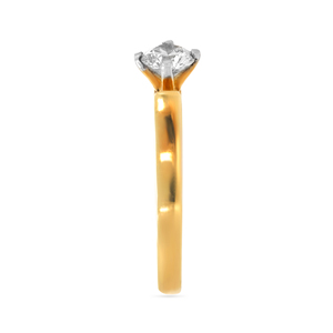 Bague Solitaire Ravine Charismatique de Luxe en Or Jaune 18 carats avec Diamant Solitaire Rond Brillant pour Femme - Product Image 4