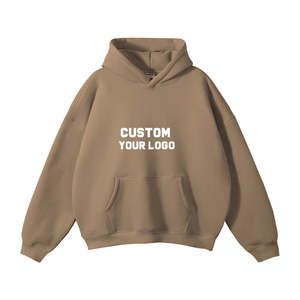 Sweat à capuche pour homme personnalisé, 380 g/m², 100 % coton, épais, uni, décontracté, coupe oversize, épaules tombantes, sans cordon - Product Image 1
