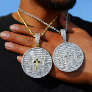 Collier Pendentif Unisexe Tendance en Argent 925 de Haute Qualité avec Moissanite en Forme de Lettre, Bijou Hip Hop Bling Glacé pour Fête et Rappeur - Product Image 3