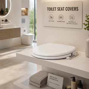 Abattant de toilettes moderne en plastique durable, design confortable, installation facile, nettoyage facile, double chasse, fermeture douce, siphon en S, pour salle de bain d'hôtel - Product Image 3