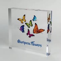 Bloc acrylique transparent personnalisé imprimé, plaque acrylique épaisse 20mm 25mm 30mm, impression de logo, enseignes et présentoir photo