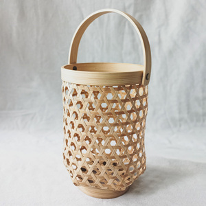 Empty gift baskets wholesale bamboo flower basket cheap price woven <b>container</b> for <b>wine</b> and gourmet - Product Image 5