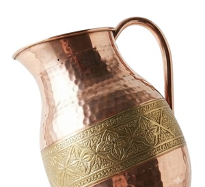 Pichet en cuivre gravé de style traditionnel, durable, en métal, pour bar, vin et eau - Product Image 3
