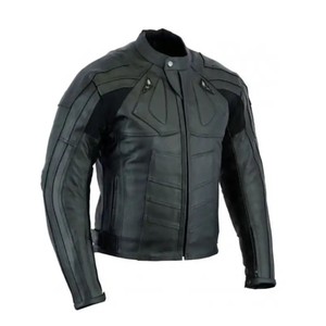 Chaqueta de Cuero Sintético PU Negra para Hombre, Estilo Urbano, Cuello Redondo, Cierre de Cremallera, Manga Regular, Color Sólido, Resistente al Viento, Forro de Lana, Secado Rápido - Product Image 1