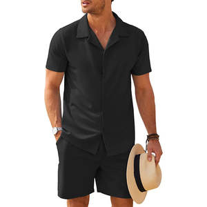 Ensembles Courts pour Hommes Vêtements Décontractés Été Homme Ensemble 2 Pièces Tenues de Sport pour Hommes Chemises et Shorts Ensembles Masculins Gym - Product Image 5