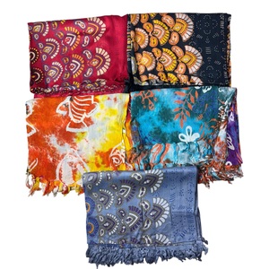 Pareo de Playa Indio de Algodón Hecho a Mano con Estampado de Hojas, Estilo Boho, para Mujer, Cubre Bikini, Venta al por Mayor, Personalizado - Product Image 1