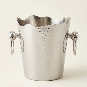 Large Capacity Stainless Steel Hammered <b>Ice</b> <b>Bucket</b> Durable Metal Wine Chiller Portable <b>Drink</b> <b>Bucket</b> For Outdoor Picnic <b>Bucket</b> - Product Image 3