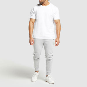 Pantalon de jogging léger pour homme en Spandex/Polyester, taille haute, coupe ajustée, style devant plat, poches latérales zippées - Product Image 3
