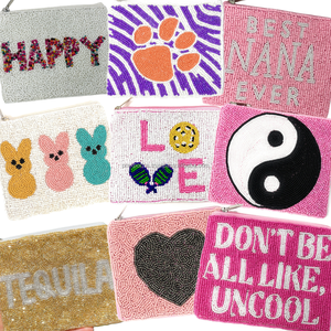 Porte-monnaie brodé fait main pour maman de chat, perles de rocaille, fermeture éclair, chaîne, grande mini-bourse, cadeau pour les amoureux des animaux - Product Image 3