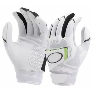 Gants de baseball blancs à doigts entiers, synthétiques, antidérapants, avec fermeture auto-agrippante, pour adultes droitiers, pour toutes les saisons - Product Image 1