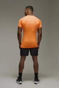 mens gym compression shirt half sleeve athletic fitness wear <b>tight</b> fit breathable quick dry stretch sports training - Product Image 6