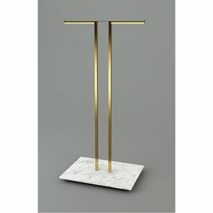 Perchero de pie moderno de lujo con estructura metálica dorada y base de mármol, diseño de ramas orgánicas, para colgar ropa en la entrada o el dormitorio - Product Image 5