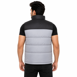 Men's Quilted Puffer Vest Wholesale Sleeveless Men's <b>Jackets</b> Padded Winter Bodywarmer Stand Collar Full Zip Outdoor Casual Vest - Product Image 2