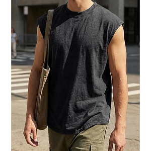 Débardeur vintage en coton délavé pour homme, sans manches, style hip-hop, gilet de sport, streetwear d'été, vente en gros - Product Image 5
