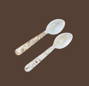 Cuillère de luxe en nacre blanche, mosaïque artisanale, incrustation de coquillages, ustensile de dégustation de caviar, décoration de table, outil de cuisine - Product Image 1