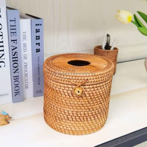 กล่องใส่กระดาษทิชชูหวายสานมือ งานแฮนด์เมดจากวัสดุธรรมชาติ สำหรับใช้ในห้องน้ำ โรงแรม สปา สำนักงาน หรือบนโต๊ะ - Product Image 6