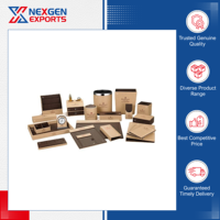 Nexgen Exports présente un ensemble d'articles de luxe pour hôtels en cuir PU écologique de qualité supérieure, design personnalisé.