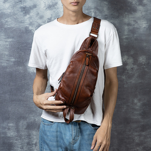 Bolso Bandolera de Cuero Personalizado de Primera Calidad para Hombre, Estilo Casual Vintage para Negocios, Deportes al Aire Libre, con Cierre, Duradero y Grande - Product Image 4
