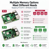 Motherboard Komputer Single Board Raspberry Pi 5 & Pi 4 2GB 4GB 8GB 16GB Tersedia, Original SBC untuk IoT AI Penggunaan Industri