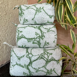 Set de Bolsas de Aseo Hechas a Mano en Jaipur, Acolchadas, Impermeables, con Cierre de Cremallera, Ecológicas, Multifuncionales, para Niños y Adultos - Product Image 3