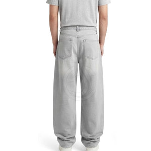 Jeans baggy modernes coupe ample, pantalon de mode urbaine 100% coton, léger et confortable, pour un style décontracté et élégant au quotidien - Product Image 2