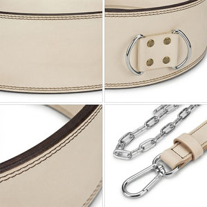 Ceinture de musculation en cuir véritable réglable avec chaîne lourde pour l'entraînement en force, les séances de gym et le développement musculaire - Product Image 3