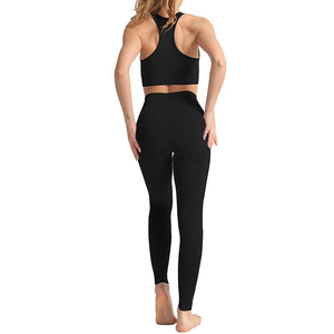 Ventes en gros de tenues de yoga pour femmes, douces et confortables, en 2 pièces, pour la salle de sport, vêtements de fitness, ensembles de yoga sans couture pour femmes, pour les vêtements de sport - Product Image 4