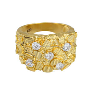 Bold Multi <b>Stone</b> Moissanite Diamond <b>Ring</b> With 925 Sterling Silver Gold Tone Finish <b>For</b> <b>Men</b>’s Premium Wholesale Fashion Jewelry - Product Image 1