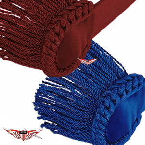 Epaulettes Tácticas Elegantes de Alta Calidad en Satén Azul y Borgoña, Estilo Napoleón Francés, Hechas a Mano - Product Image 4