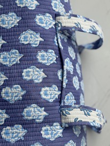 Large Luxury Quilted Cotton Duffle <b>Bag</b> Zipper High Quality Boho Vintage Block Print Trending Weekender Travel Shoulder <b>Overnight</b> - Product Image 2