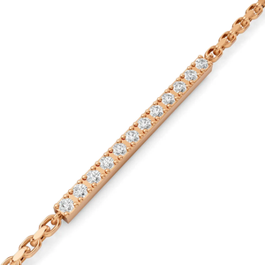 10K <b>Solid</b> <b>Gold</b> Rhodium Plated IGI Certified Lab Grown Diamond Bar Chain Bracelet Brilliant Cut Minimal Women's Jewelry Party - Product Image 6
