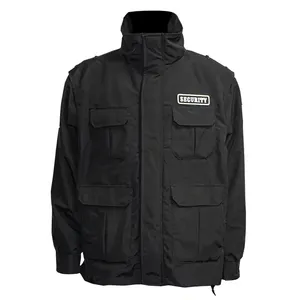 Chaqueta de Seguridad de Invierno con Capucha de Lona de Alta Calidad Personalizada, con Logotipo Frontal Reflectante, Chaqueta de Trabajo de Construcción, Chaqueta Bomber - Product Image 1