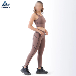 Conjunto Deportivo de Alta Calidad para Mujer, Brasier Sin Costuras y Leggings, Conjunto de Yoga de 2 Piezas, Brasier Push-Up y Leggings con Control de Abdomen - Product Image 3