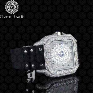 Reloj Cuadrado de Acero Inoxidable de Lujo para Hombre Charm Jewells, 38 mm, Bisel con Diamantes, Correa de Acero Inoxidable, Movimiento Mecánico Analógico Automático - Product Image 2