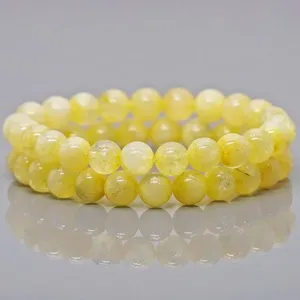 Natural Dyed Citrine 8mm Smooth Round AA Grade Gemstone Beads <b>Stretch</b> <b>Bracelet</b> Healing Jewelry Wholesale - Product Image 1