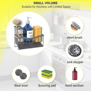 Organizzatore per Lavello in Acciaio Inox con Porta Spugna e Spazzola, Antiruggine, per Organizzazione Cucina - Product Image 6