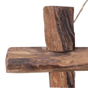 Miroir mural en bois de teck recyclé naturel 19,7 x 19,7 po - Product Image 4