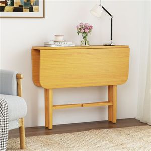 Tavolo da Cucina Allungabile con Angoli Arrotondati in Legno Naturale, Gambe in Metallo e Superficie in Pietra Sinterizzata, Capacità 2-4 Posti - Product Image 5