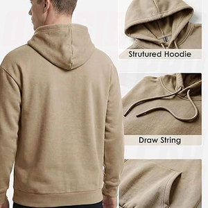 Premium Fabric Mens Hoodies Pullover Midweight Fleece Sweatshirt with Kangaroo Pocket Cotton <b>Polyester</b> Custom Logo Hoodie - Product Image 3