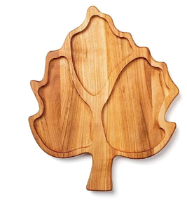 Plateau décoratif en bois de qualité supérieure en forme de feuille pour fruits secs, design minimaliste, pour le service - Product Image 1