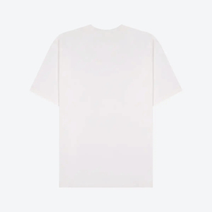T-shirt blanc en coton pour homme, coupe classique, col rond, manches courtes, style minimaliste, jersey tricoté, couleur unie - Product Image 2