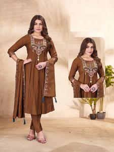 Nuevo Conjunto de Kurti de Diseño en Seda Viscosa Romana con Estampado Astar - Product Image 3