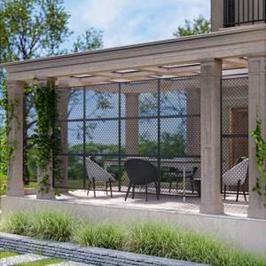 Due reticoli intrecciati in metallo nero Freestanding schermo divisorio 72 \ "H X 35 \" W per interni esterni recinzione per la Privacy per Patio - Product Image 3