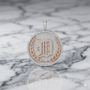 Iced 925 Silver Gold Plated Big Circle Moissanite Custom Name Initial Alphabet Letter Pendant HipHop Rapper Party Necklace Charm - Product Image 1